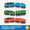 image:imageBattat  Classic Trains  6 Pieces Wooden Railroad Set  Magnetic Toy Trains  Train Engines amp Cars  3 Years Wooden Locomotives amp Freight CarsSet 1
