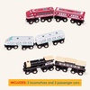 image:imageBattat  Classic Trains  6 Pieces Wooden Railroad Set  Magnetic Toy Trains  Train Engines amp Cars  3 Years Wooden Locomotives amp Freight CarsSet 2