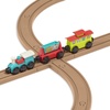 image:imageBattat  Classic Trains  6 Pieces Wooden Railroad Set  Magnetic Toy Trains  Train Engines amp Cars  3 Years Wooden Locomotives amp Freight CarsTrain set with tracks