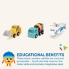 image:imageBattat  Miniature Toy Cars  6 Pieces Wooden Minis  Classic Rescue amp Construction Vehicles  Steamroller Dump Truck  3 Years Wooden Vehicles Set 2Set 1