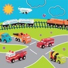 image:imageBattat  Miniature Toy Cars  6 Pieces Wooden Minis  Classic Rescue amp Construction Vehicles  Steamroller Dump Truck  3 Years Wooden Vehicles Set 2Set 3