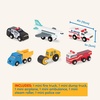 image:imageBattat  Miniature Toy Cars  6 Pieces Wooden Minis  Classic Rescue amp Construction Vehicles  Steamroller Dump Truck  3 Years Wooden Vehicles Set 2Set 2