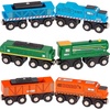 image:imageBattat  Classic Trains  6 Pieces Wooden Railroad Set  Magnetic Toy Trains  Train Engines amp Cars  3 Years Wooden Locomotives amp Freight CarsSet 1
