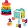 image:imageBattat  Sort amp Stack Combo  17 Pieces Sensory Sorting Set  Activity Cube with Bead Maze  Educational amp Dexterity Toys  2 Years  Shape Sorter Cube  Stacking RingsStacking Rings  Shape sorter Cube
