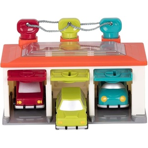 image:imageBattat  Car amp Color Sorting Playset  Cause  and  Effect Toy  Push amp Go Cars  Color  Coded Matching  2 Years  3  Car Garage Red3 Car Garage