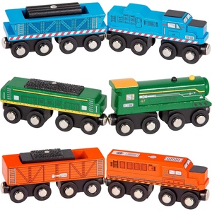 image:imageBattat  Classic Trains  6 Pieces Wooden Railroad Set  Magnetic Toy Trains  Train Engines amp Cars  3 Years Wooden Locomotives amp Freight CarsSet 1