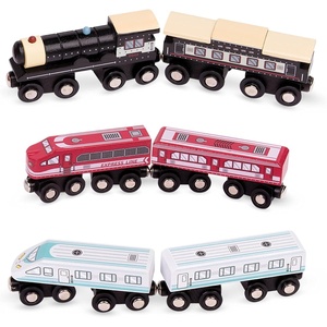 image:imageBattat  Classic Trains  6 Pieces Wooden Railroad Set  Magnetic Toy Trains  Train Engines amp Cars  3 Years Wooden Locomotives amp Freight CarsSet 2