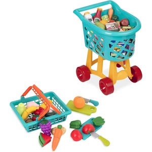 image:imageBattat  Deluxe Grocery Playset  Toy Food for Toddlers  Shopping Cart Toy  20 Pretend Food Items  3 Years Shopping Cart amp Groceries Bundle