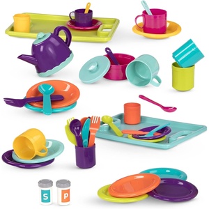 image:imageBattat  Play Dinner Set  45 Pieces Tea Party amp Supper Playset  Pretend Kitchen Toys  Tea Pot Plates Cutlery  3 Years45 pc Play Dinner Set