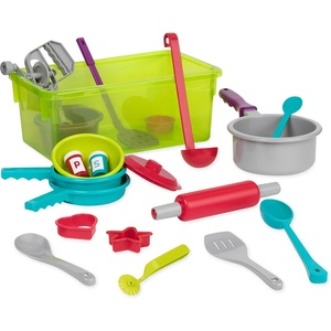 image:imageBattat  Pretend Cooking Set  Plastic Kitchen Toys  Play Dishes amp Utensils  Toddler Cooking Set  3 Years21 PiecesCooking Set  21 Pcs