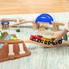 image:imageBattat  Railroad Set for Toddlers  Classic Wooden Train  Reversible Tracks amp Magnetic Cars  47Piece Train amp Town Playset  3 Years   Wild Ridge Train