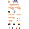 image:imageBattat  Railroad Set for Toddlers  Classic Wooden Train  Reversible Tracks amp Magnetic Cars  47Piece Train amp Town Playset  3 Years   Wild Ridge Train