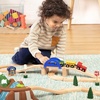 image:imageBattat  Railroad Set for Toddlers  Classic Wooden Train  Reversible Tracks amp Magnetic Cars  47Piece Train amp Town Playset  3 Years   Wild Ridge Train