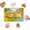 image:imageBattat  Wooden Number amp Shapes Puzzle  Puzzle n Learn  Educational Toy for Kids  2 YearsFarm Animals