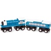image:imageBattat  Wooden Trains  Toddler Railroad Set  Trains in Red White and Blue  Locomotives amp Passenger Cars  3 Years   Wooden Passenger Trains