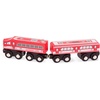 image:imageBattat  Wooden Trains  Toddler Railroad Set  Trains in Red White and Blue  Locomotives amp Passenger Cars  3 Years   Wooden Passenger Trains