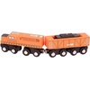 image:imageBattat  Wooden Trains  Toddler Railroad Set  Trains in Yellow Orange and Black  Magnetic Train Engines amp Cars  3 Years   Wooden Locomotives amp Freight Cars