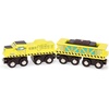 image:imageBattat  Wooden Trains  Toddler Railroad Set  Trains in Yellow Orange and Black  Magnetic Train Engines amp Cars  3 Years   Wooden Locomotives amp Freight Cars