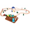 image:imageBattat  Railroad Set for Toddlers  Classic Wooden Train  Reversible Tracks amp Magnetic Cars  47Piece Train amp Town Playset  3 Years   Wild Ridge Train