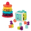 image:imageBattat  Shape Sorter Cube Stacking Rings  Sort amp Stack Combo  17Pieces Sensory Sorting Set  Activity Cube with Bead Maze  Educational amp Dexterity Toy  2 Years 
