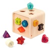 image:imageBattat  Shape Sorter for Toddlers Kids Wooden Learning Cube 10 Colorful Wood Shapes with Numbers Count amp Sort Cube 1 Year 