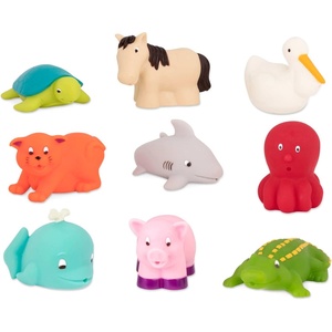 image:imageBattat  Assorted Bath Toys  9 Pieces Animal Squirters  Pool  10 Months  Bath Buddies 9 Pieces