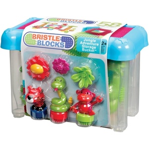 image:imageBattat Bristle Blocks STEM Interlocking Building Blocks 58 pc Playset Reusable Storage Bucket Developmental Toys for Toddlers amp Kids Jungle Adventure 2 Years 58pc Jungle Adventure