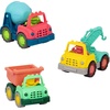image:imageBattat Wonder Wheels Set of 3 Toy Trucks for Kids Toddlers  Dump Truck Cement Truck Tow Truck  Recyclable Materials Toy Characters Construction 1 Year 